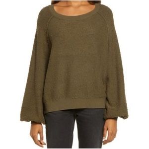 Free People Women’s Found My Friend Pullover Sweatshirt Army Green Size XS